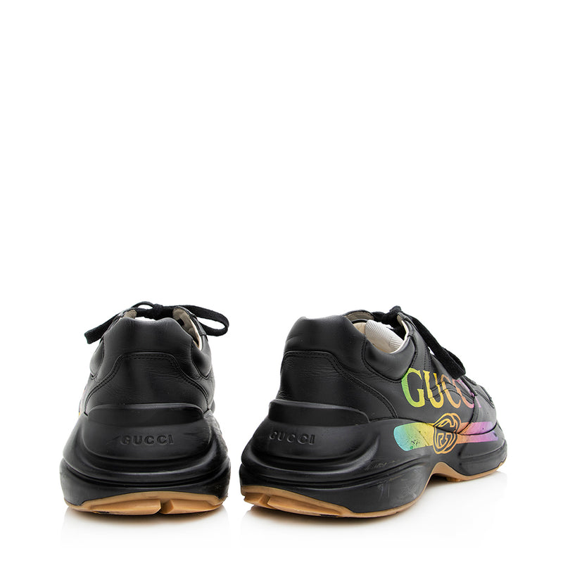 Gucci Leather Rainbow Rhyton Sneakers - Men's Size 8.5 / 42 (SHF-20553)