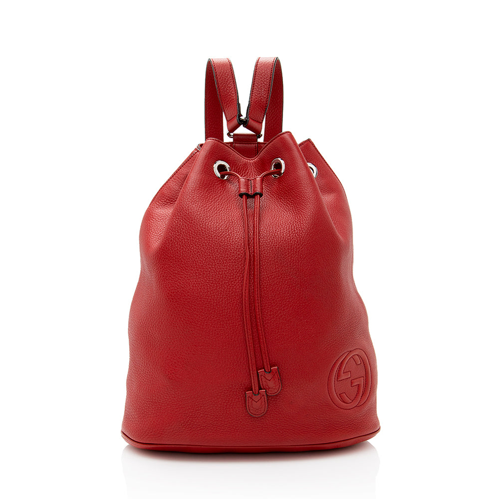 Gucci Leather Soho Drawstring Backpack (SHF-19672)