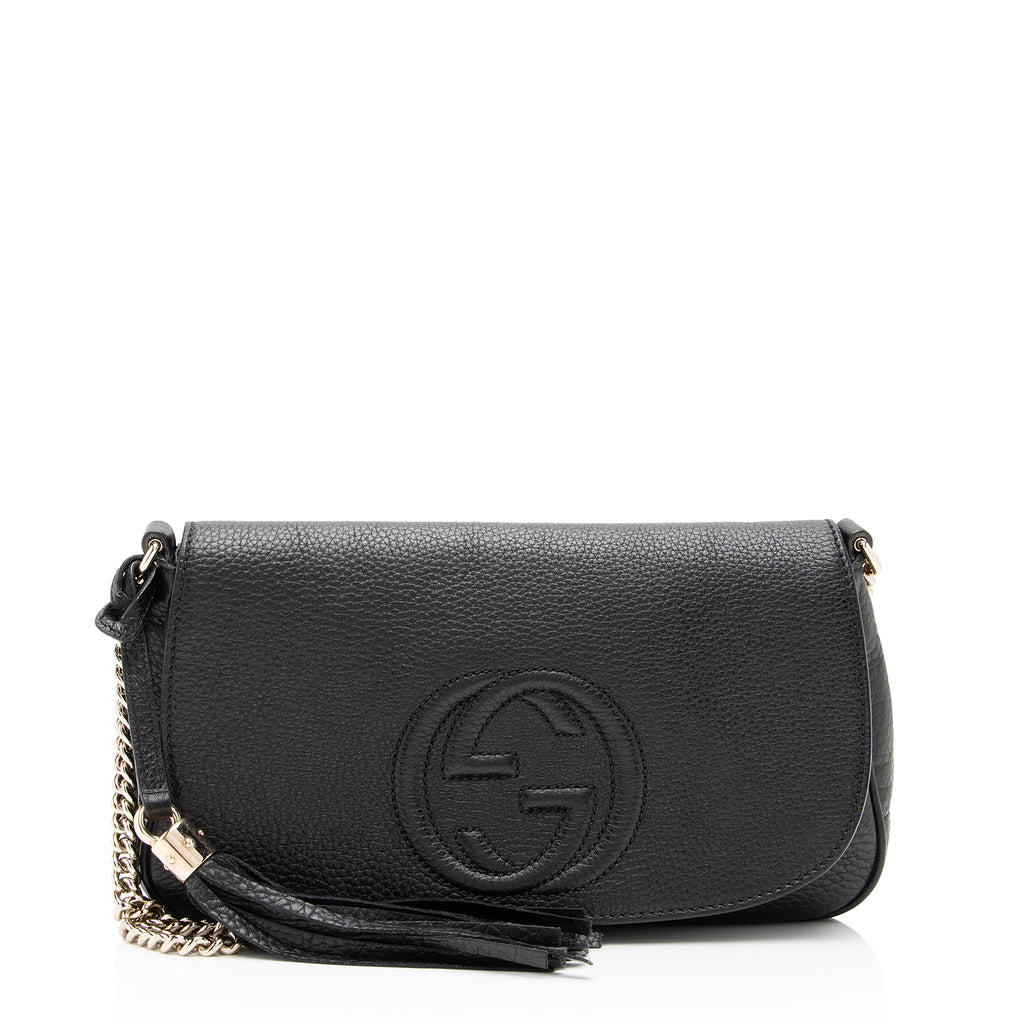 Gucci Leather Soho Flap Shoulder Bag (SHF-toSbyd) – LuxeDH