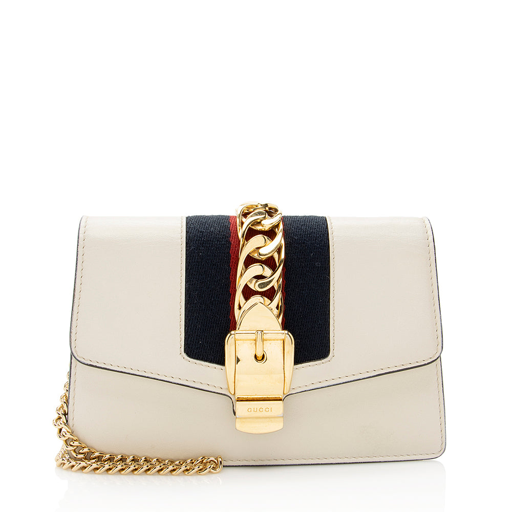 Gucci Leather Sylvie Super Mini Bag (SHF-19428)