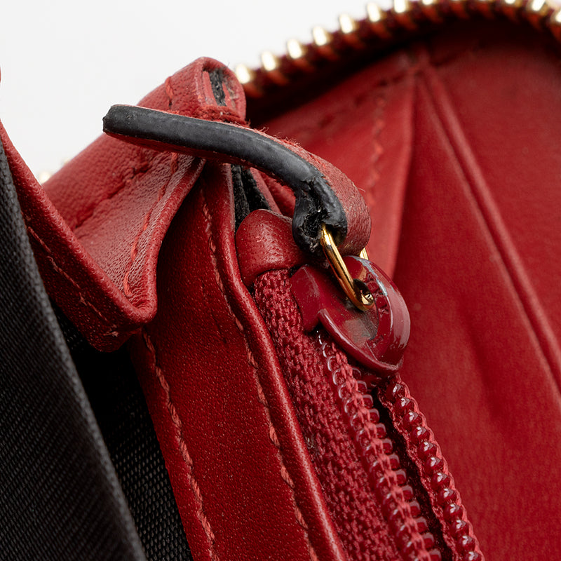 Gucci Leather Sylvie Zip Around Wallet (SHF-21336)
