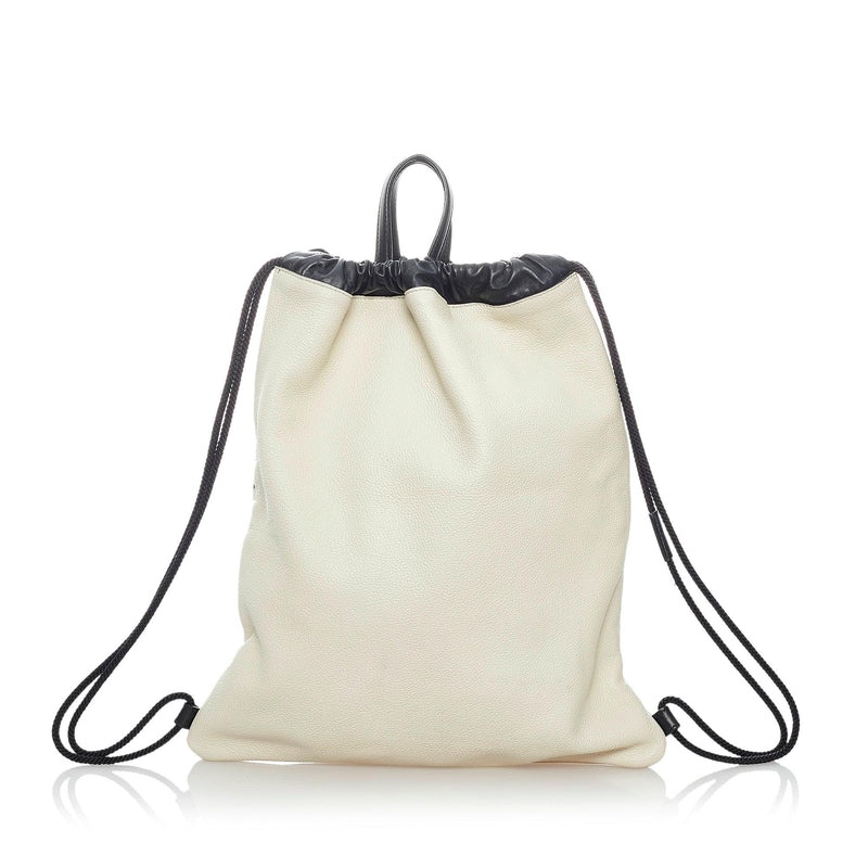 Gucci Logo Drawstring Leather Backpack (SHG-32109)