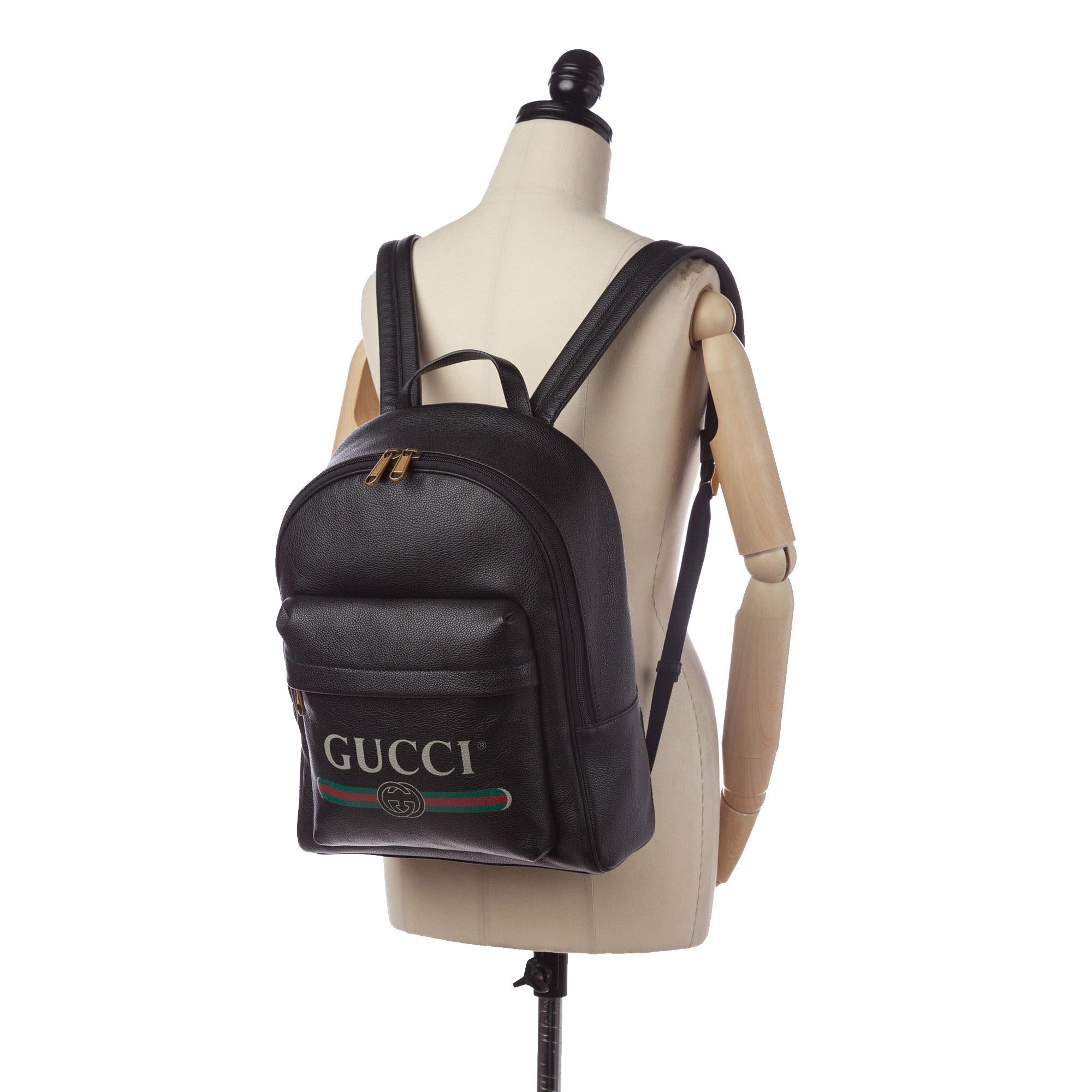 Gucci Logo Leather Leather Backpack (SHG-34609)