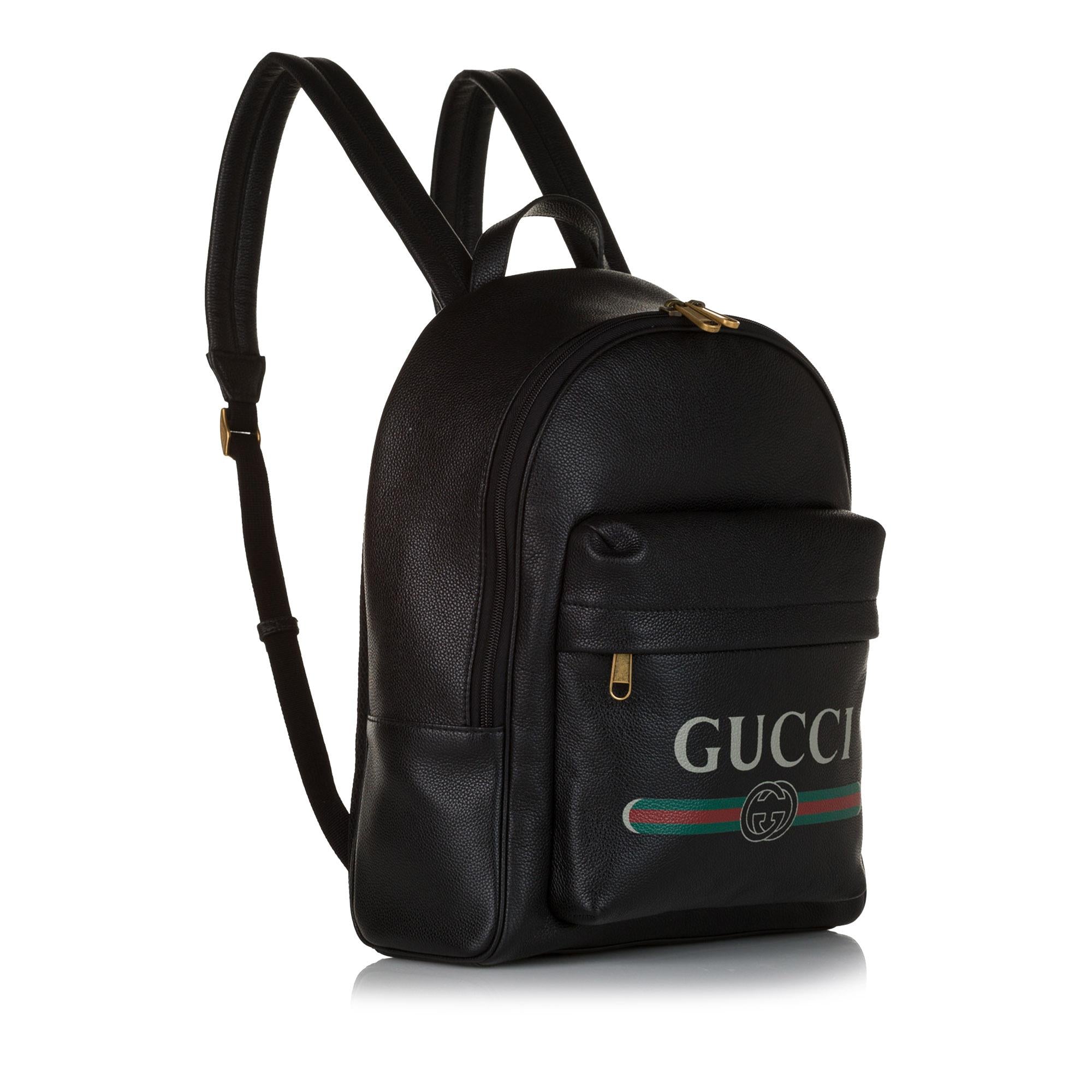 Gucci Logo Leather Leather Backpack (SHG-34609)
