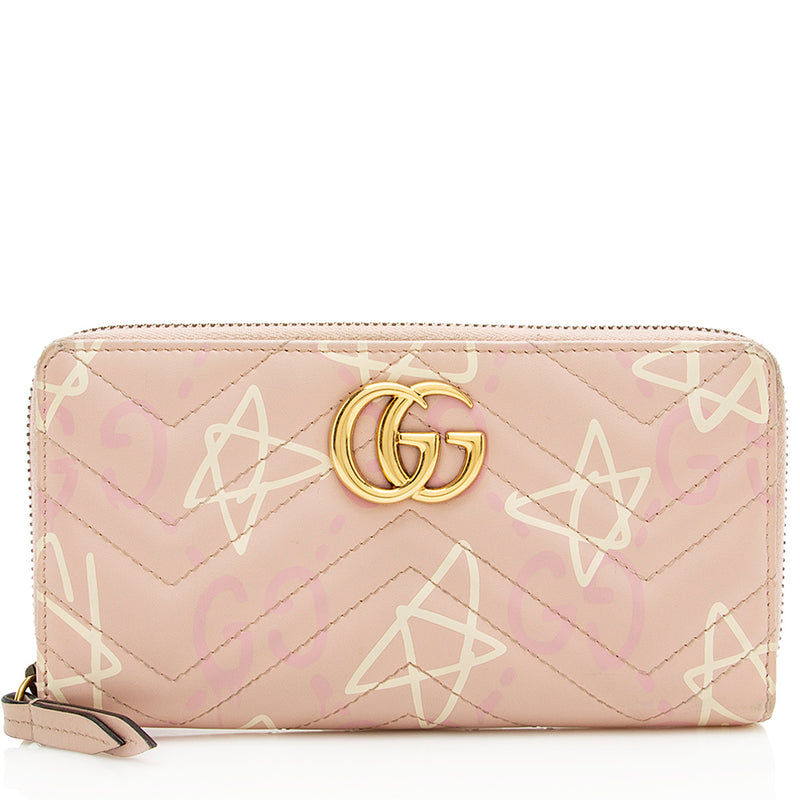 Gucci Matelasse GG Marmont Ghost Zip Around Wallet (SHF-13586) – LuxeDH