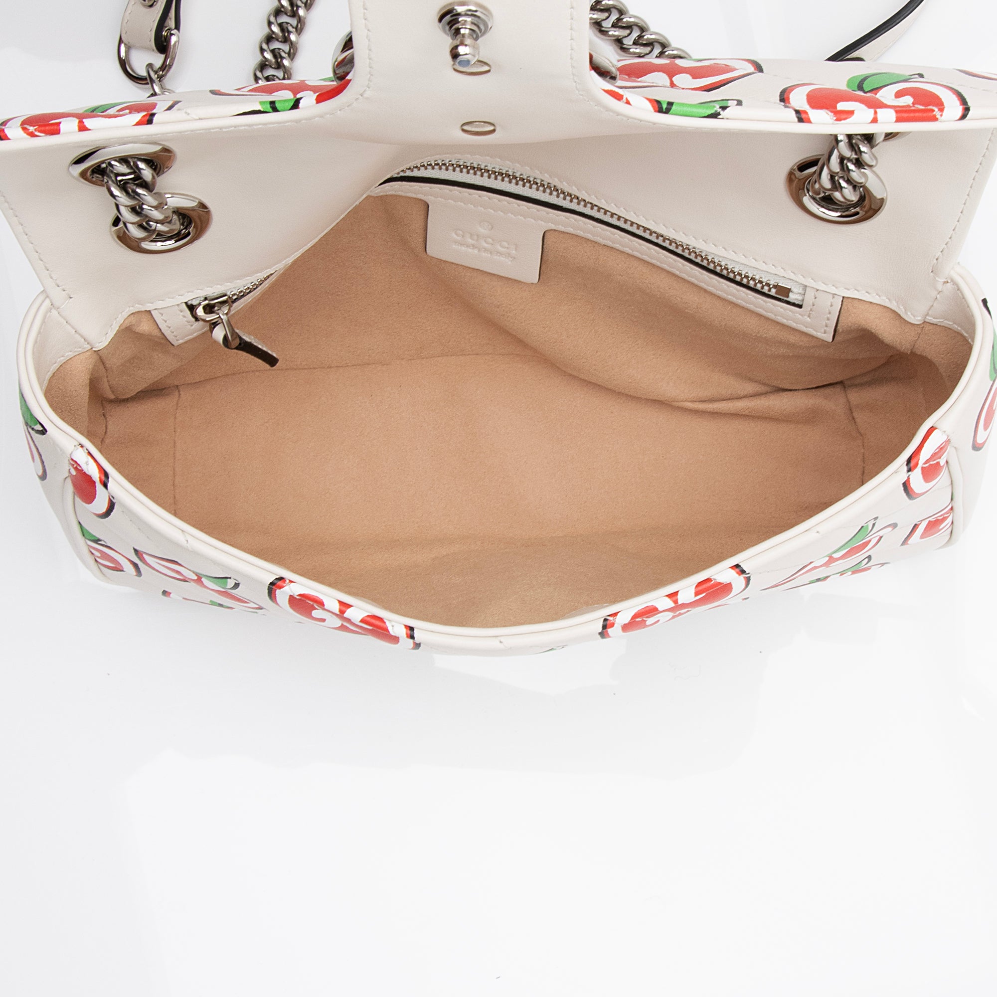 Gucci Matelasse Leather Apple Monogram GG Marmont Small Shoulder Bag (