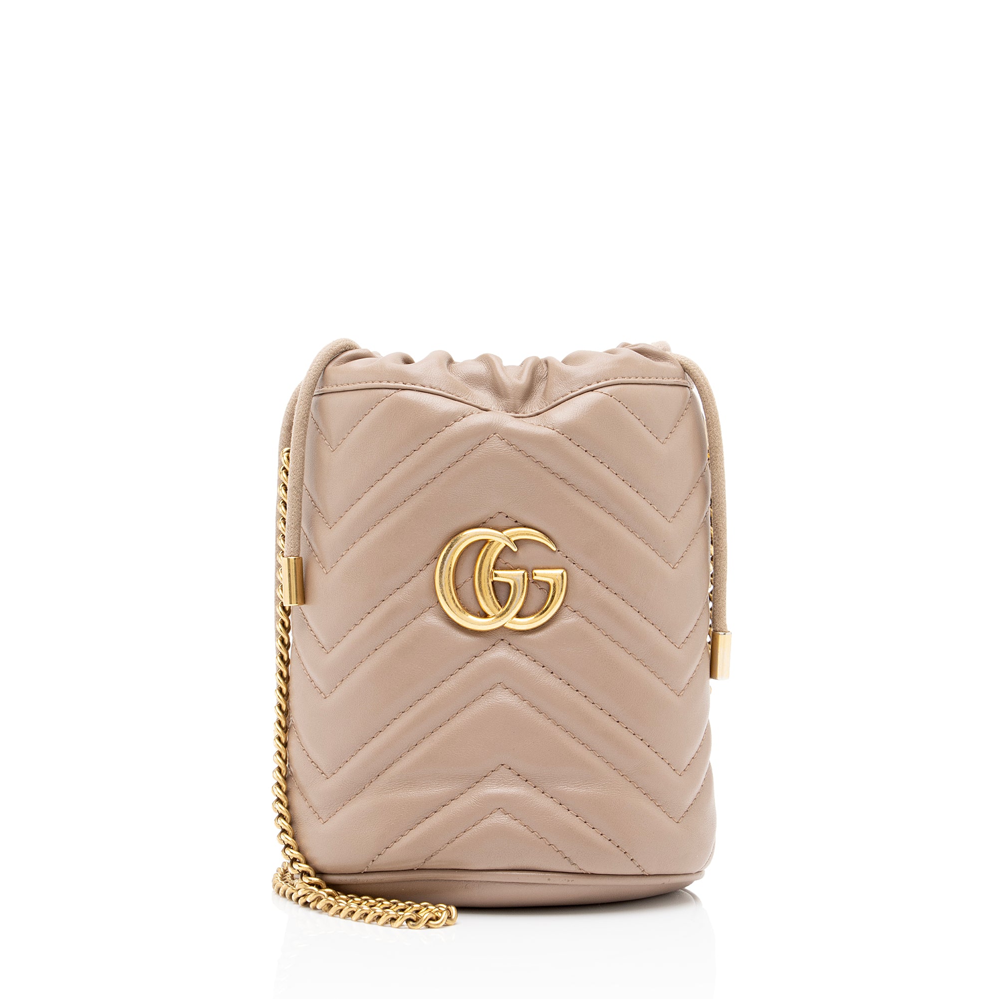 Gucci Matelasse Leather GG Marmont 2.0 Mini Bucket Bag (SHF-lPtWr7)
