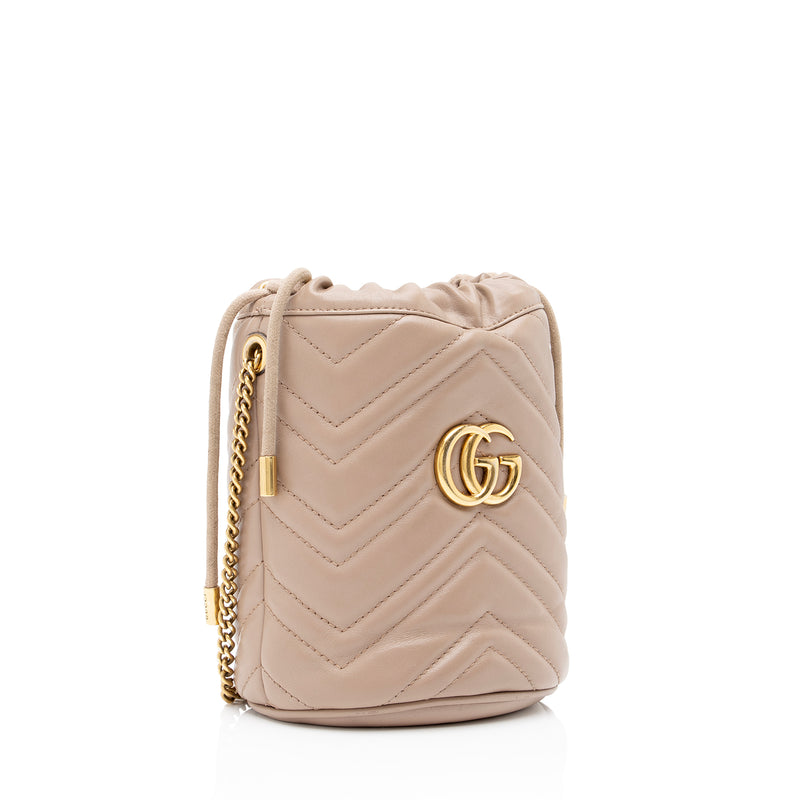 Gucci Matelasse Leather GG Marmont 2.0 Mini Bucket Bag (SHF-lPtWr7)