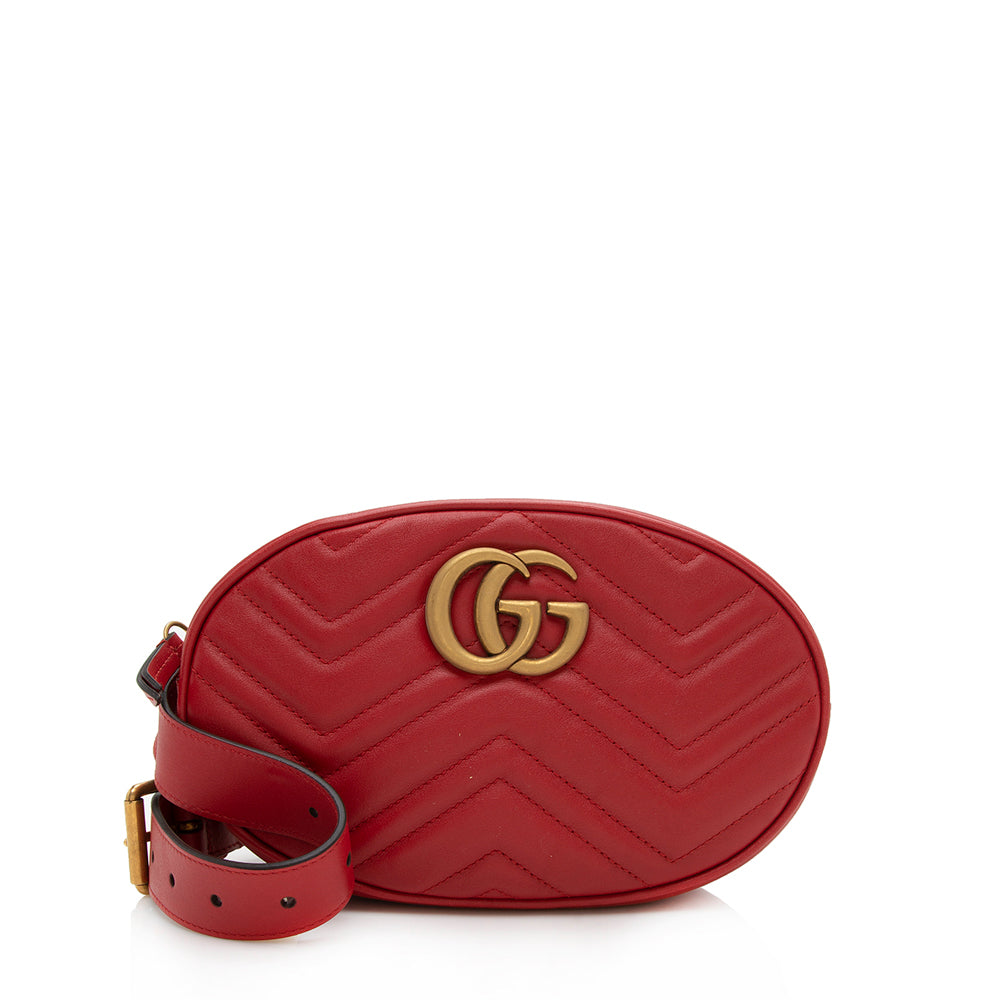 Gucci Matelasse Leather GG Marmont Belt Bag - Size 30 / 75 (SHF-13067)
