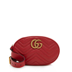 Gucci Matelasse Leather GG Marmont Belt Bag - Size 30 / 75 (SHF-13067)