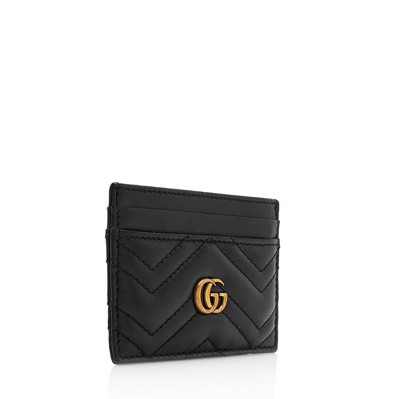Gucci Matelasse Leather GG Marmont Card Case (SHF-20748)