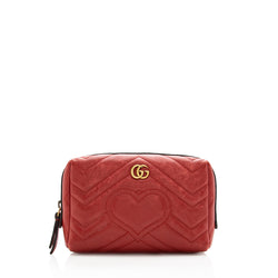 Gucci Matelasse Leather GG Marmont Cosmetic Case - FINAL SALE (SHF-170 –  LuxeDH