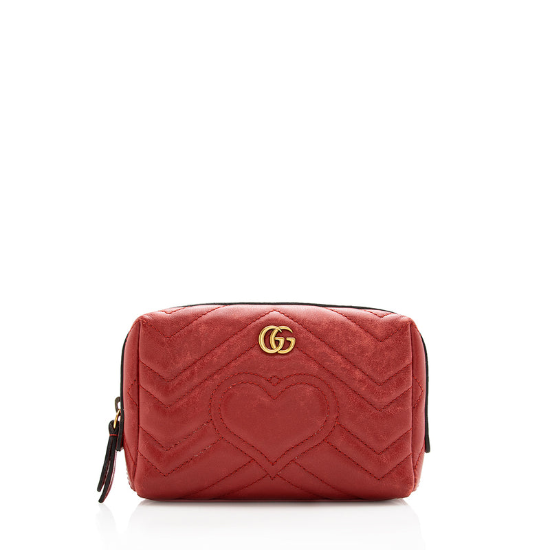 Gucci Matelasse Leather GG Marmont Cosmetic Case - FINAL SALE (SHF-17007)