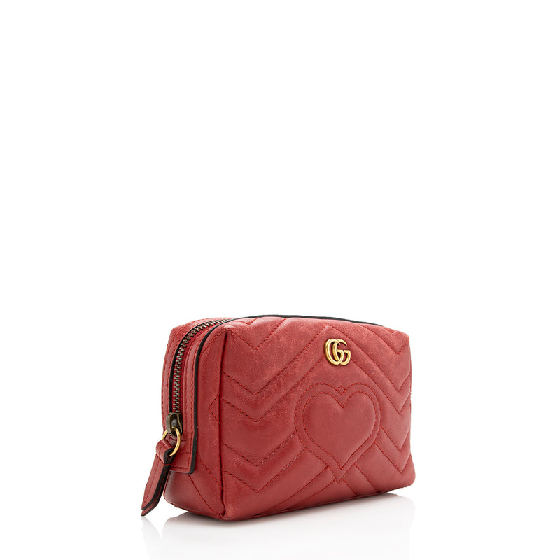 Gucci Matelasse Leather GG Marmont Cosmetic Case - FINAL SALE (SHF-17007)