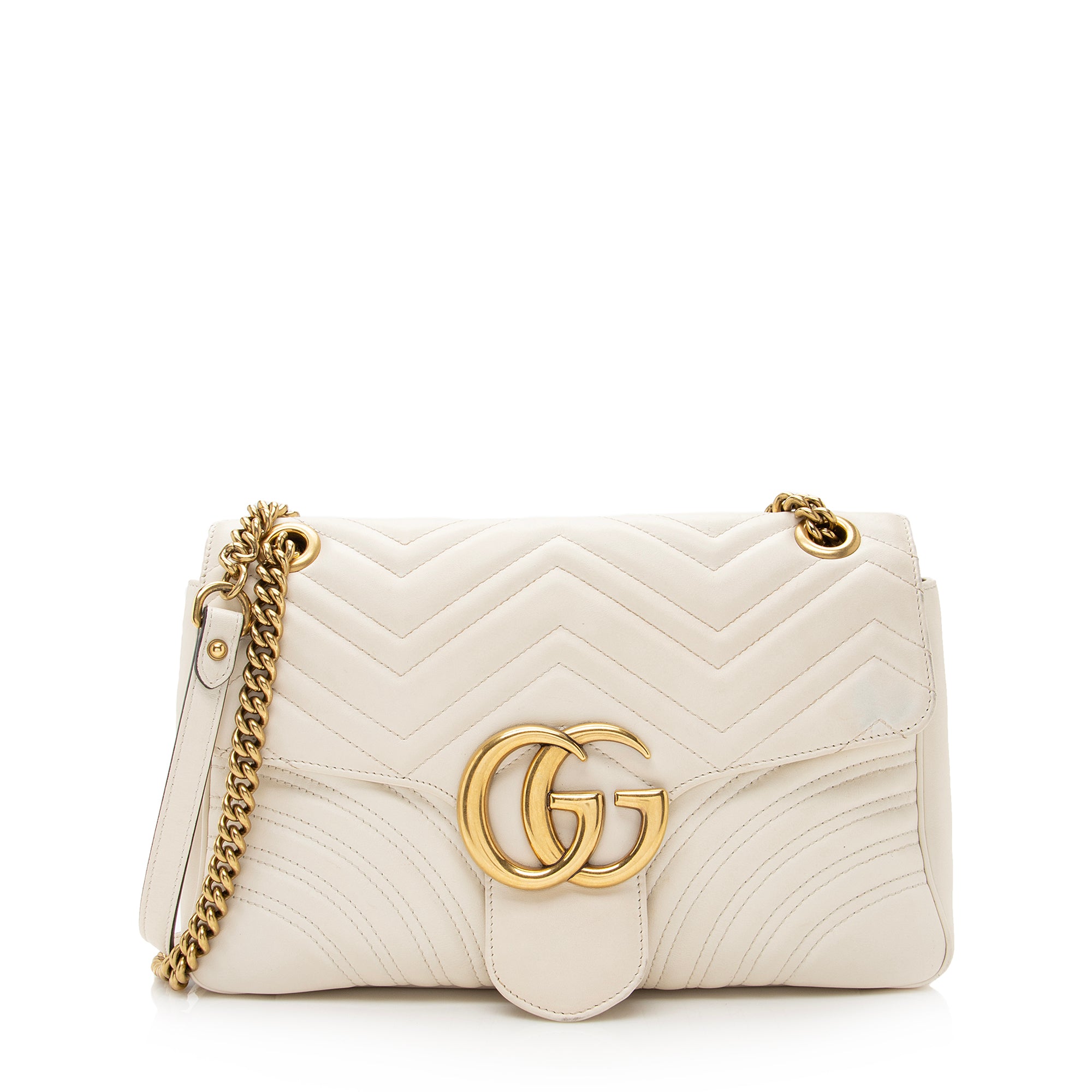 Gucci Matelasse Leather GG Marmont Medium Shoulder Bag (SHF-22422)