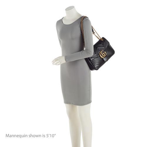 Gucci Matelasse Leather GG Marmont Medium Shoulder Bag (SHF-23834)