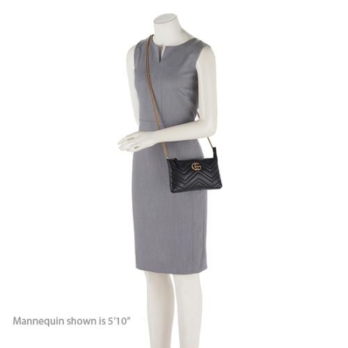 Gucci Matelasse Leather GG Marmont Mini Chain Bag (SHF-6frD2R