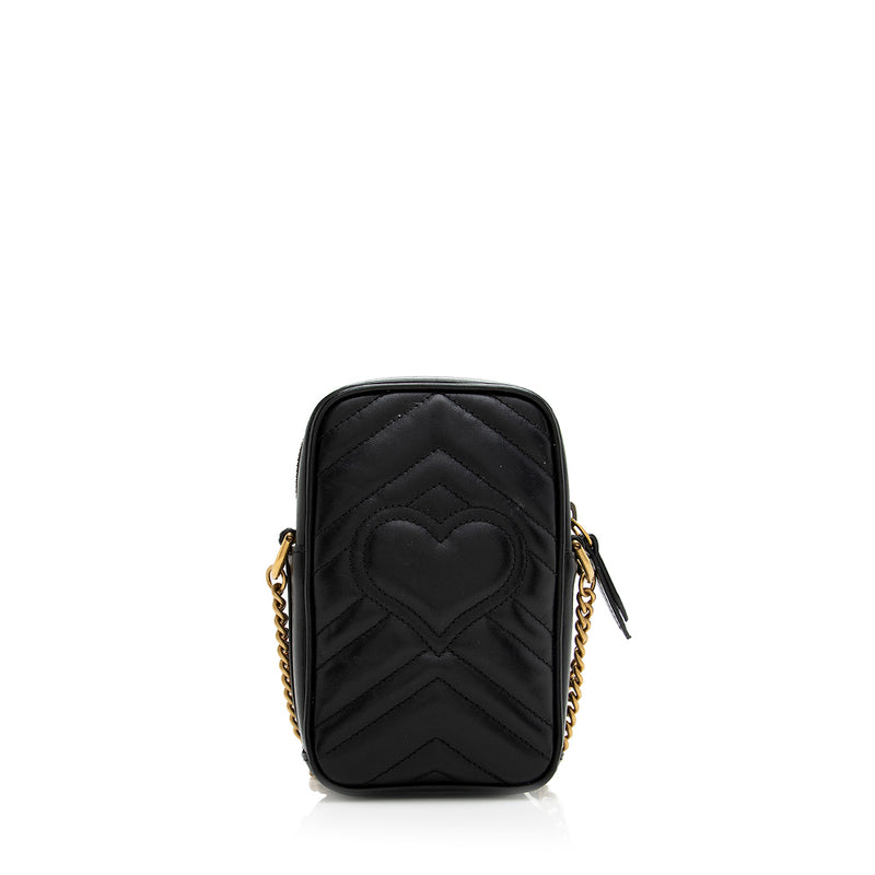 Gucci Matelasse Leather GG Marmont Mini Crossbody Bag (SHF-20776)
