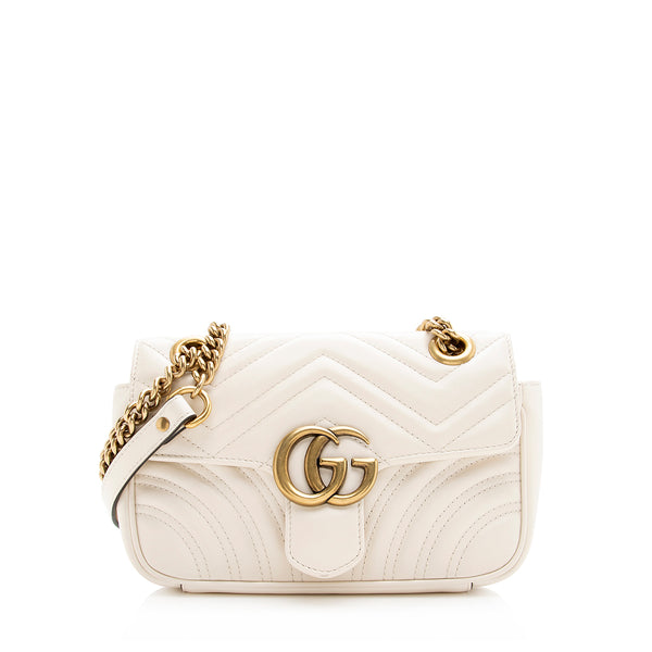 Gucci Matelasse Leather GG Marmont Mini Shoulder Bag (SHF-20163)