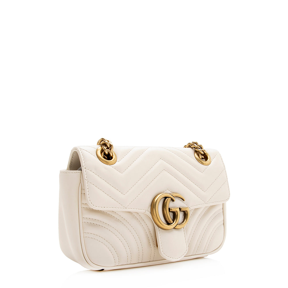 Gucci Matelasse Leather GG Marmont Mini Shoulder Bag (SHF-20163)