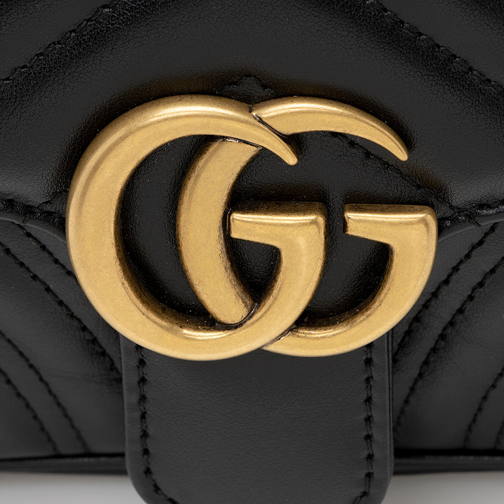 Gucci Matelasse Leather GG Marmont Mini Shoulder Bag (SHF-22106)