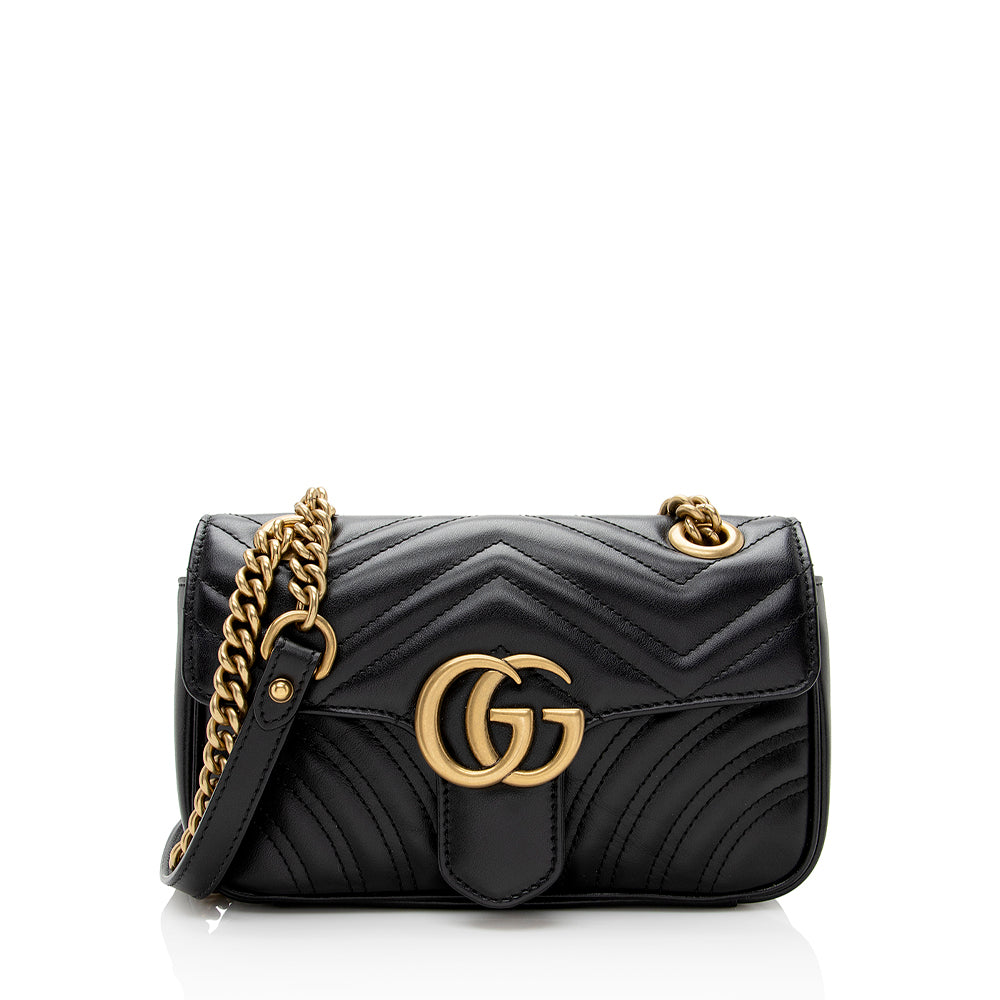 Gucci Matelasse Leather GG Marmont Mini Shoulder Bag (SHF-22106)
