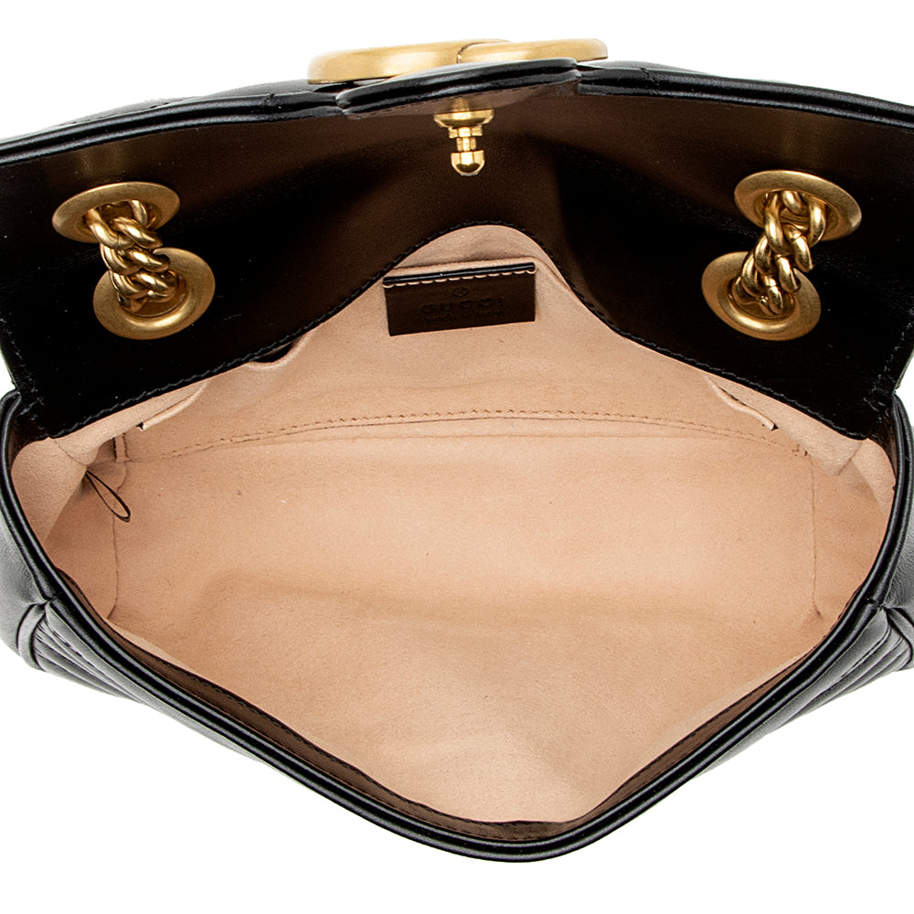 Gucci Matelasse Leather GG Marmont Mini Shoulder Bag (SHF-22106)