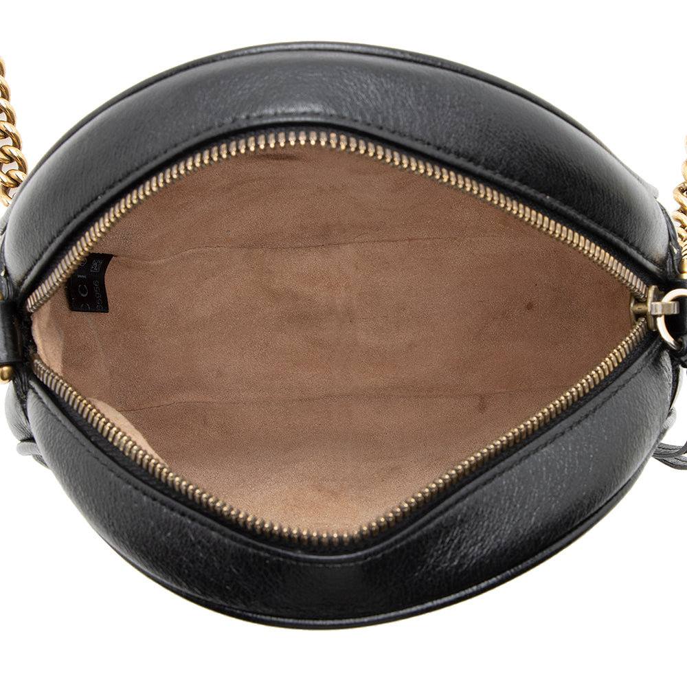 Gucci Matelasse Leather GG Marmont Round Mini Shoulder Bag (SHF-19018)