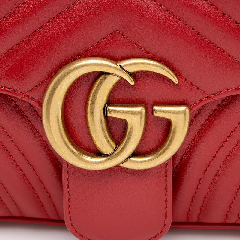 Gucci Matelasse Leather GG Marmont Small Flap Shoulder Bag (SHF-13400)