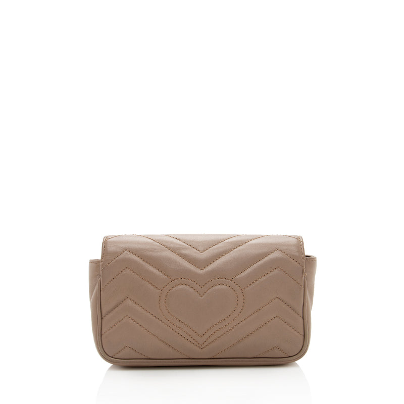 Gucci Matelasse Leather GG Marmont Super Mini Bag (SHF-18598)