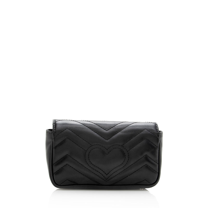 Gucci Matelasse Leather GG Marmont Super Mini Bag (SHF-19165)