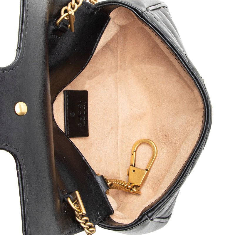 Gucci Matelasse Leather GG Marmont Super Mini Bag (SHF-19165)