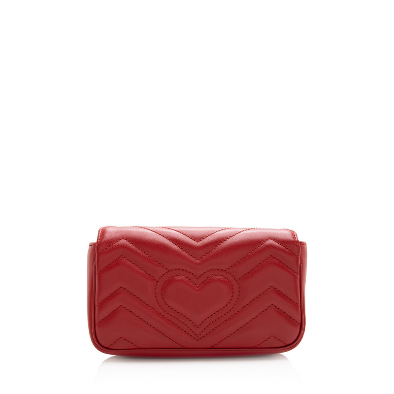 Gucci Matelasse Leather GG Marmont Super Mini Bag (SHF-20917)