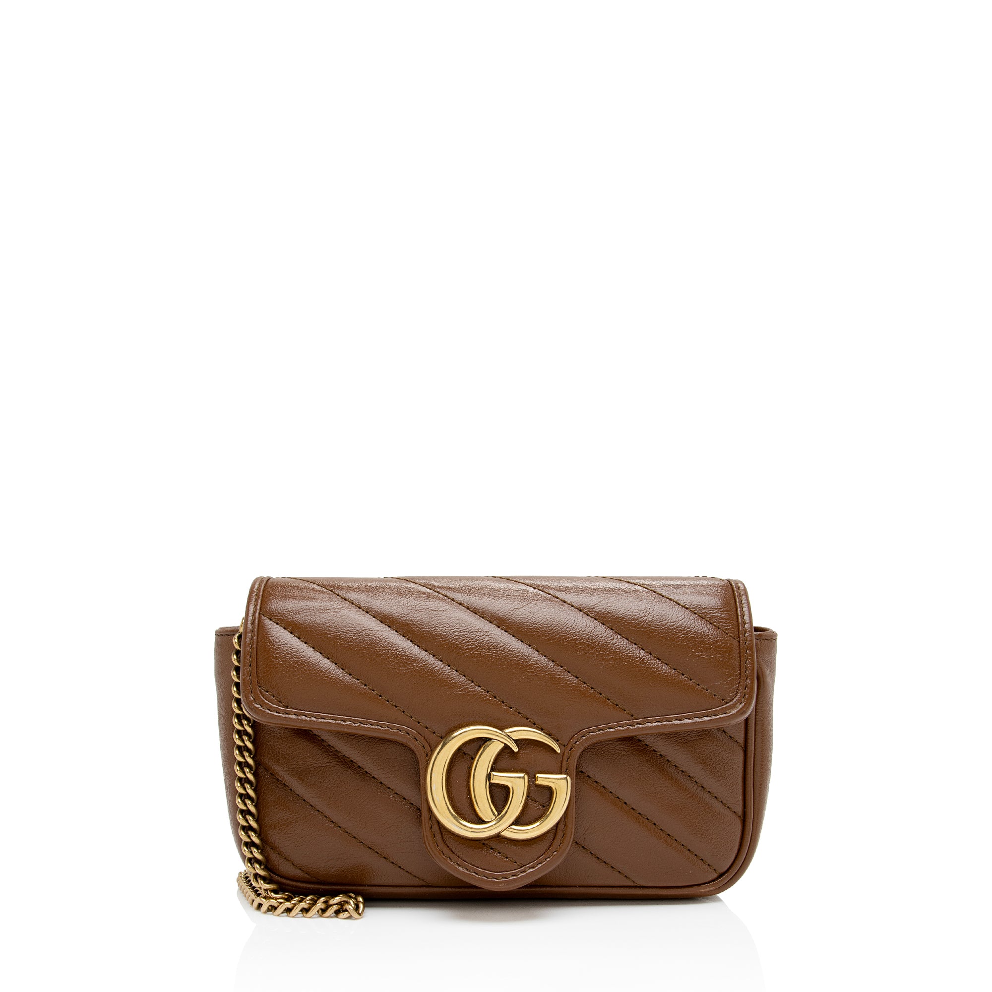 Gucci Matelasse Leather GG Marmont Super Mini Bag (SHF-E9ZcFF)