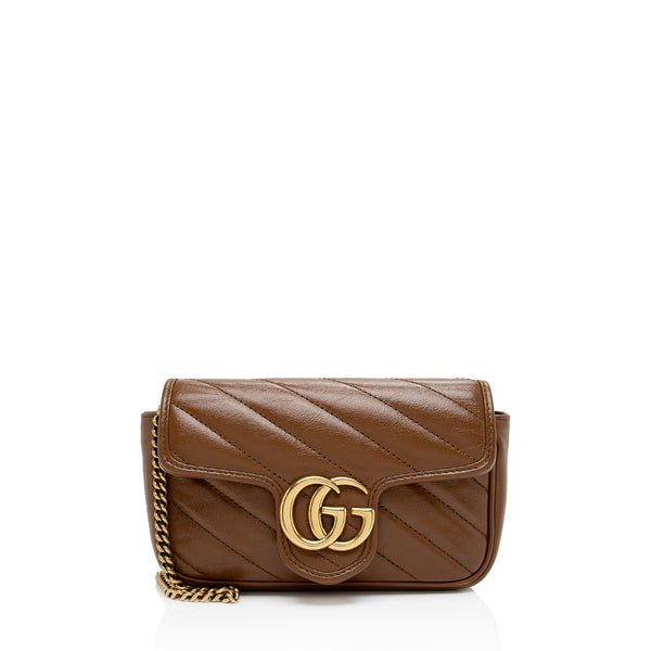 Gucci Matelasse Leather GG Marmont Super Mini Bag (SHF-E9ZcFF