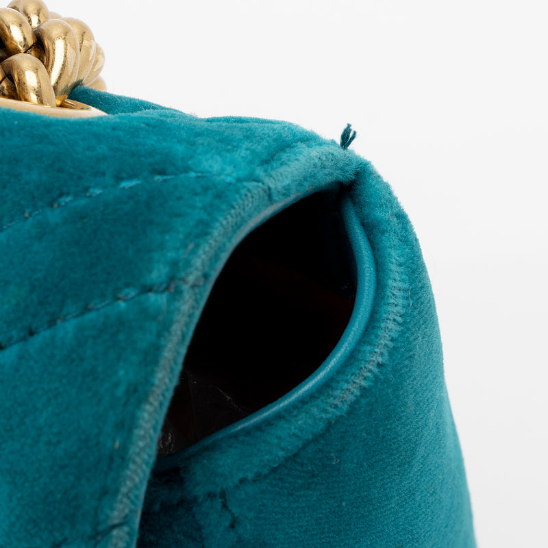 Gucci Matelasse Velvet GG Marmont Mini Shoulder Bag (SHF-22901)