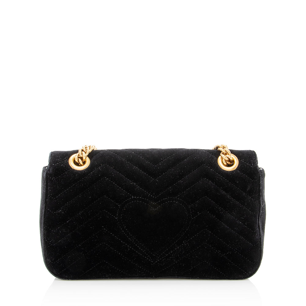 Gucci Matelasse Velvet GG Marmont Small Shoulder Bag (SHF-19219)
