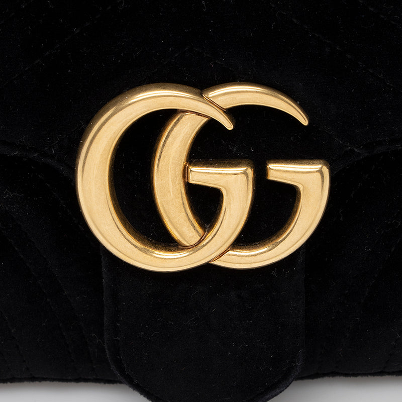 Gucci Matelasse Velvet GG Marmont Small Shoulder Bag (SHF-19219)