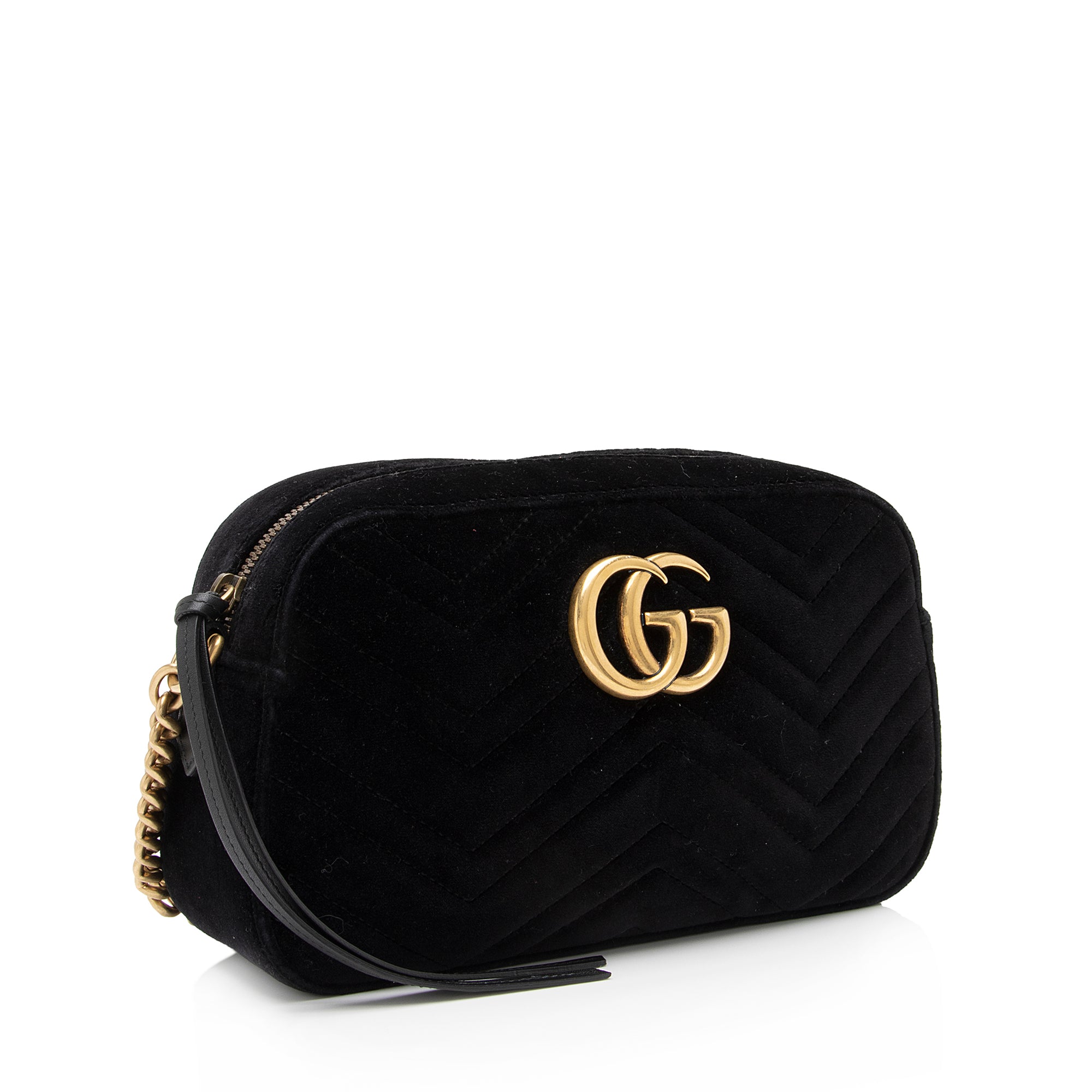Gucci Matelasse Velvet GG Marmont Small Shoulder Bag (SHF-zFaOw0)
