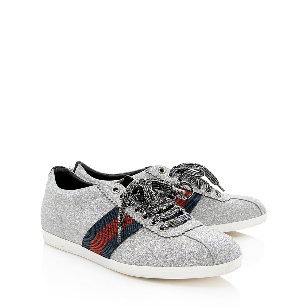 Gucci Metallic Glitter Bambi Low Top Sneakers - Size 7.5 / 37.5 (SHF-19662)