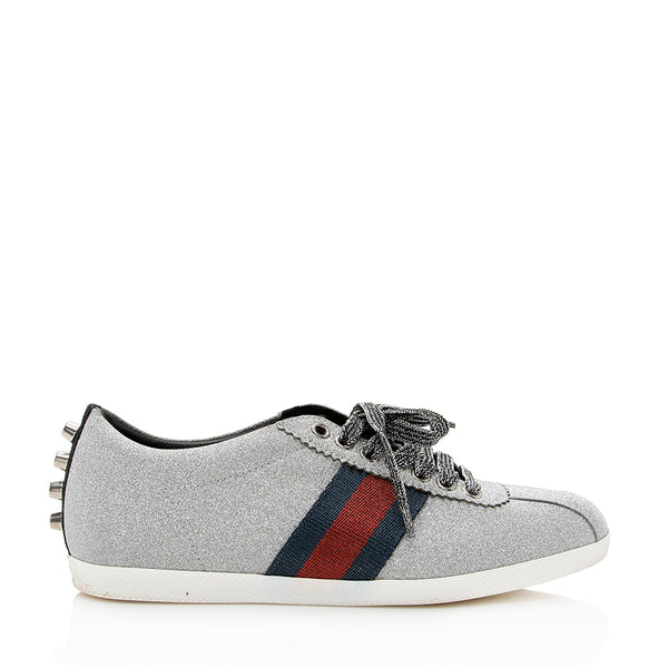 Gucci Metallic Glitter Bambi Low Top Sneakers - Size 7.5