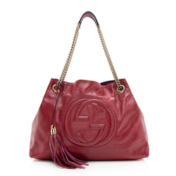Gucci Patent Leather Soho Medium Shoulder Bag (SHF-20555)