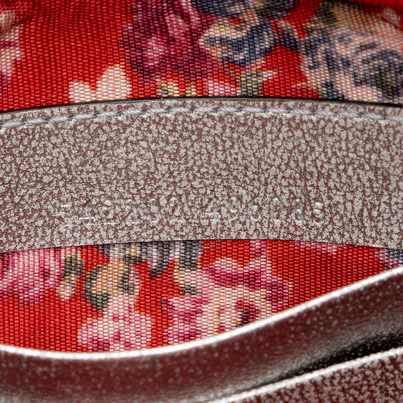 Gucci Metallic Leather Trapuntata GG Wristlet (SHF-15998)