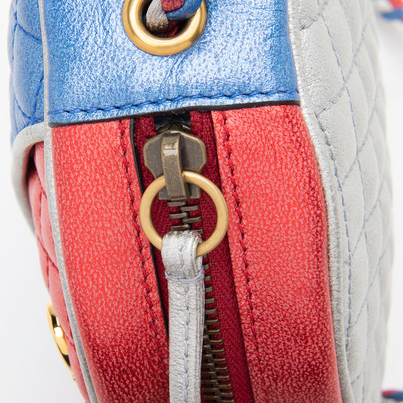 Gucci Metallic Leather Trapuntata Mini Bag (SHF-12038)