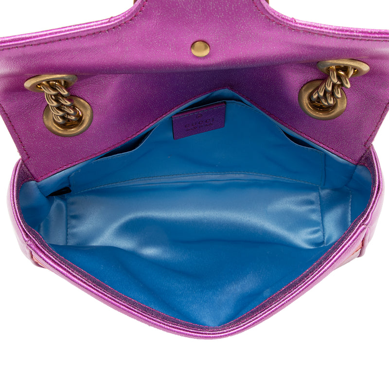 GUCCI GG Marmont Shoulder Hand Bag Velvet Purple Chain used