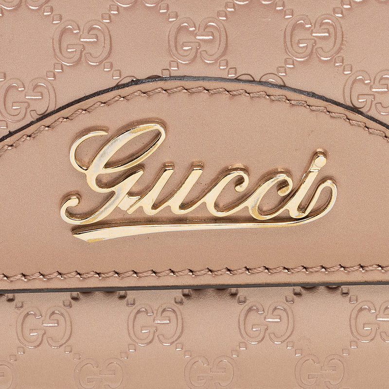 Gucci Metallic Microguccissima Script Continental Wallet (SHF-23020)