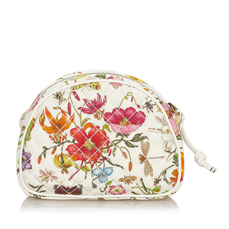 Gucci Mini Flora Trapuntata Canvas Crossbody Bag (SHG-26234)