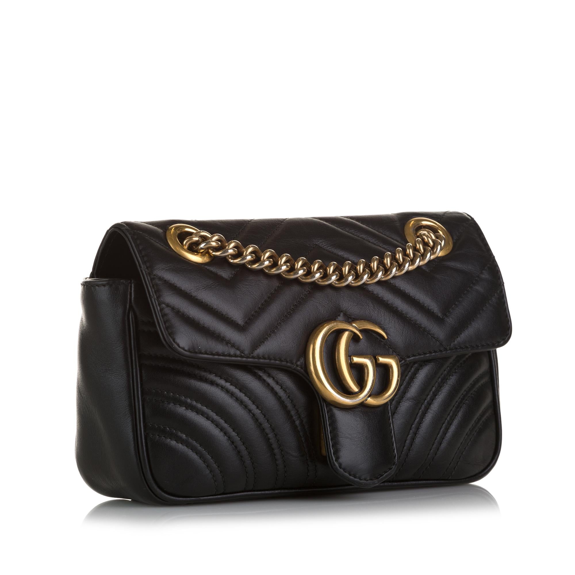 Gucci Mini GG Marmont Matelasse Crossbody (SHG-olqVD2)