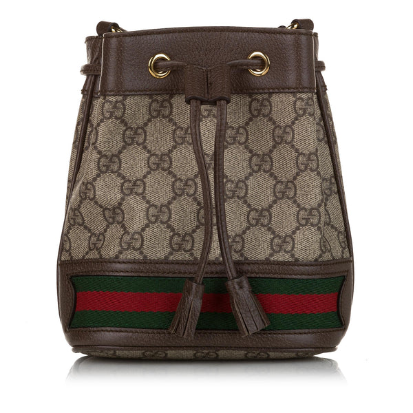 Gucci Mini GG Supreme Ophidia Bucket Bag (SHG-33829)