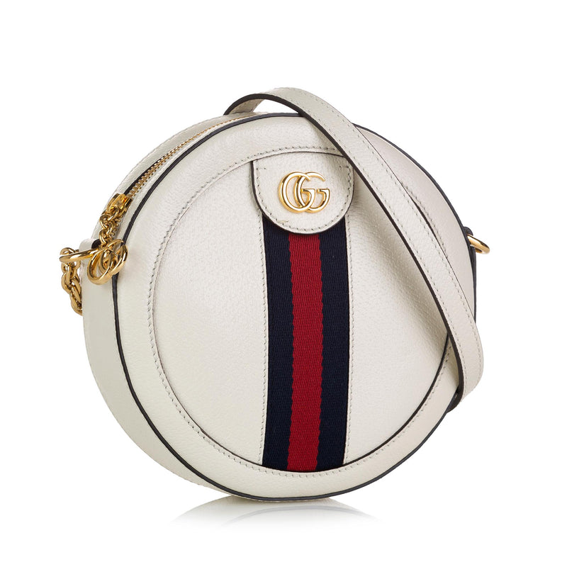 Gucci Mini Round Ophidia Leather Crossbody Bag (SHG-35657)